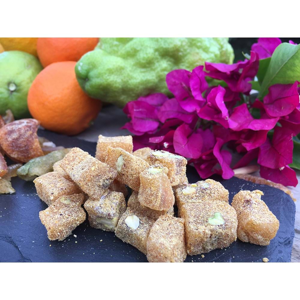 Şeker İlavesiz Mandalin Küpleri (Antep fıstıklı) (500 gr)